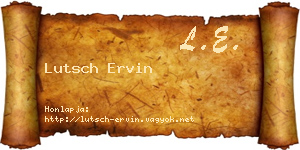Lutsch Ervin névjegykártya